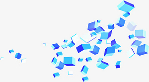 漂浮元素-蓝色渐变方块装饰